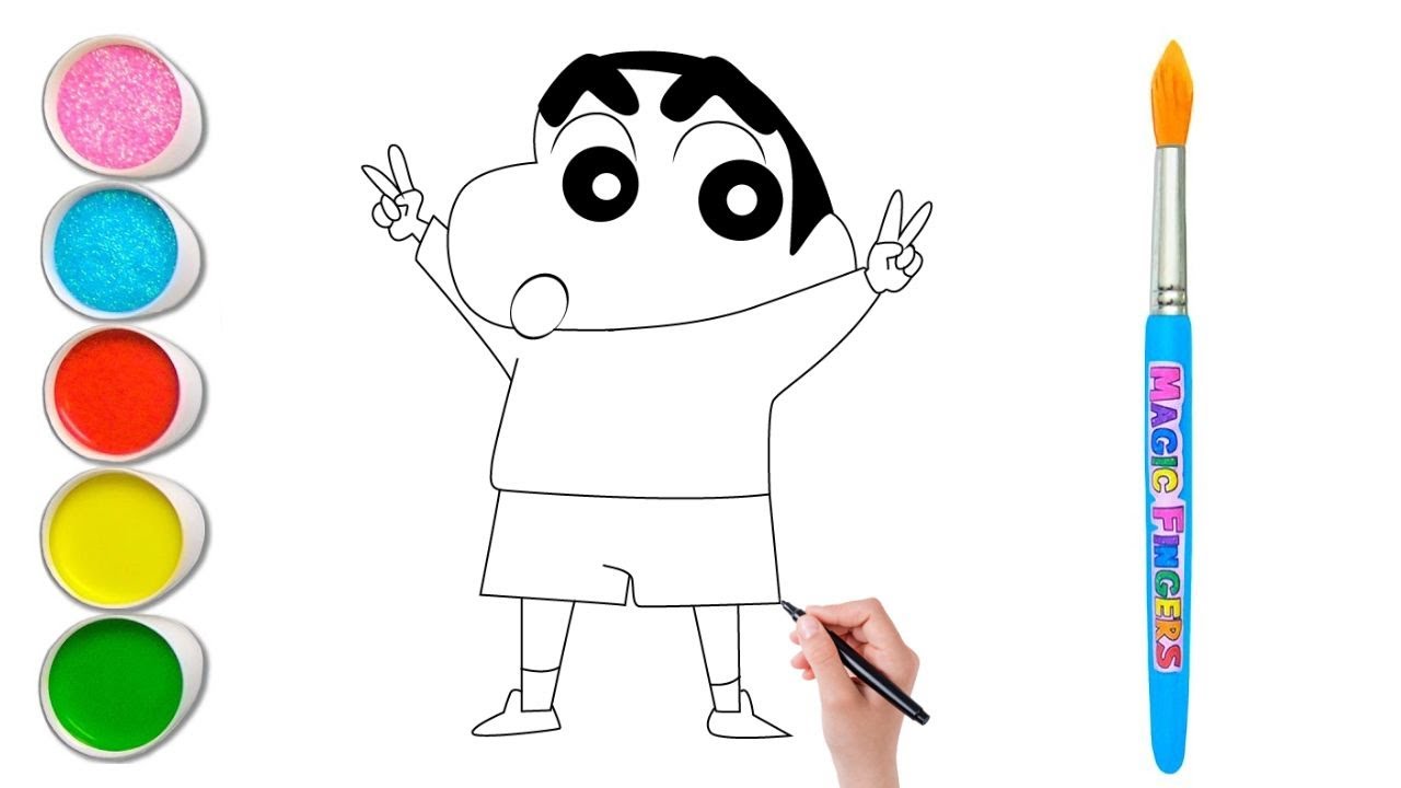 How To Shinchan Drawing, Painting, Coloring for Kids & Toddlers | How to  Draw, #toddlers #colors دیدئو dideo