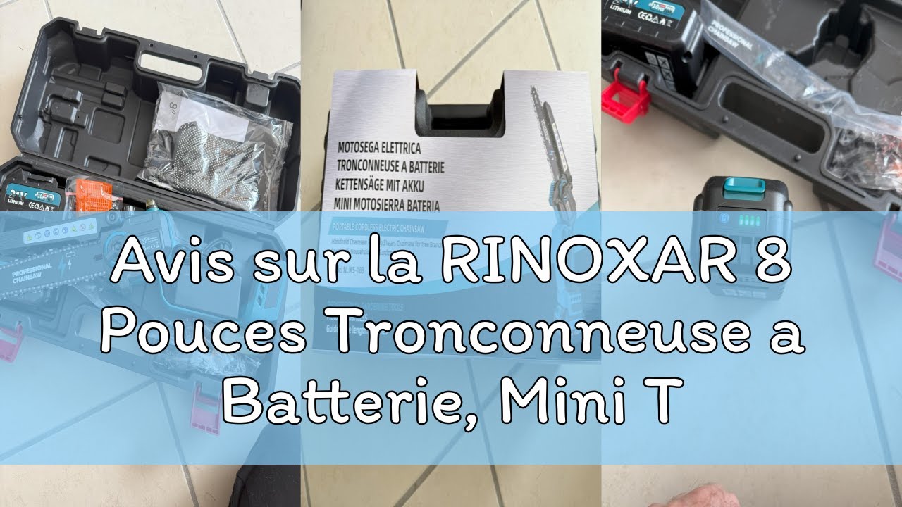 Avis sur la RINOXAR 8 Pouces Tronconneuse a Batterie, Mini Tronçonneuse Électrique Sans Fil Brushles