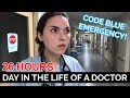 26 HOUR CALL SHIFT with CODE BLUE EMERGENCY: Day in the Life of a Doctor