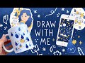 Draw with me - Typical monthly works for my Patrons ★ Mug design, new stickers and phone wallpaper ★