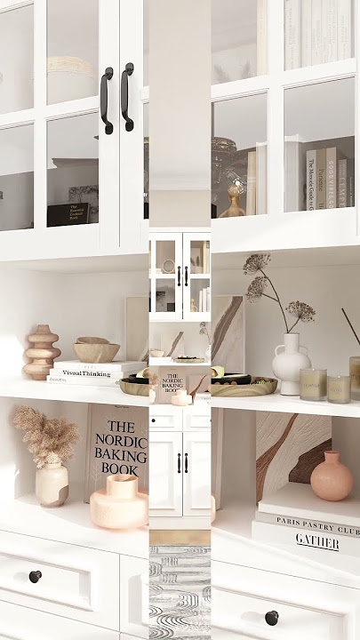 Display Cabinet Corner Shelf Storage Organizer Bookshelf in Combination with 4 Glass Doors 2 Drawers