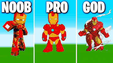 NOOB VS PRO VS HACKER Minecraft Pixel art🎨Iron man