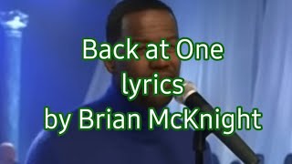 Back at One (lyrics) by Brian McKnight