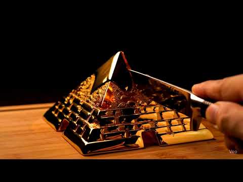 ASMR Glass Golden Pyramid Cutting  #ASMR#ASMRvideo#ASMRsounds#ASMRcommunity#ASMRtingles
