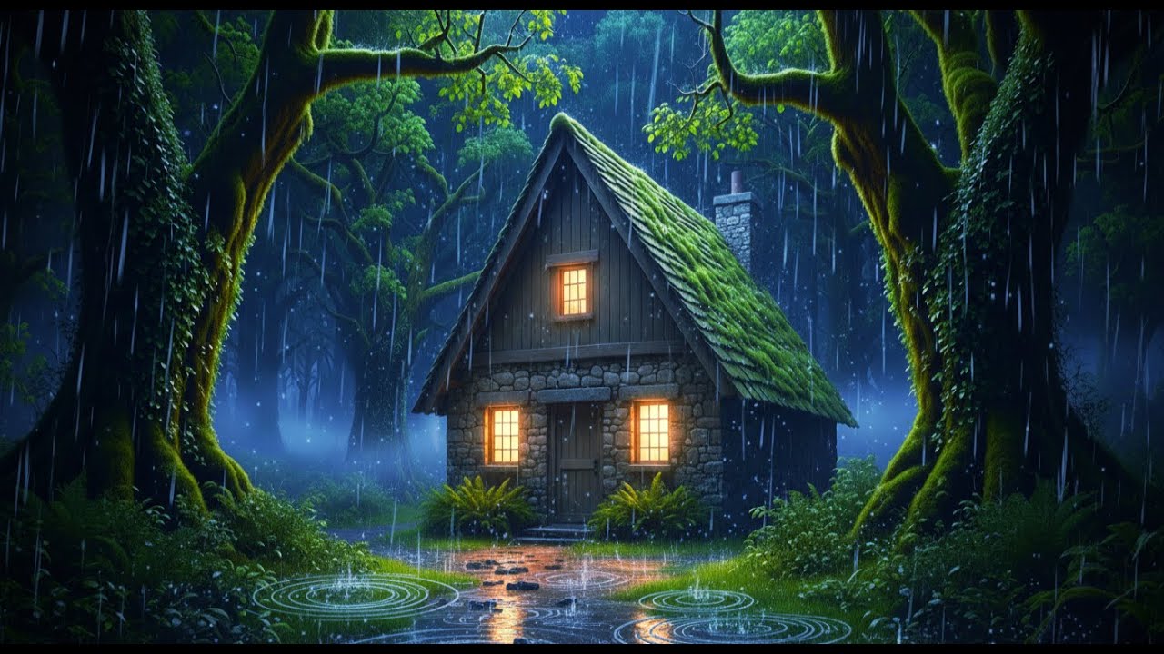 Cozy Forest Cabin Rain Sounds for Sleep | No Thunder | Deep Relaxation ...