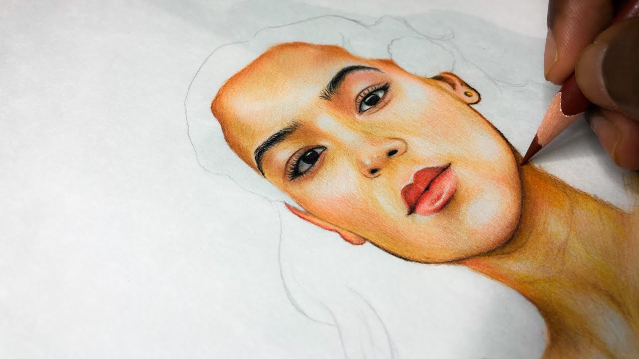 Colour pencil drawing tutorial / part 3 - YouTube