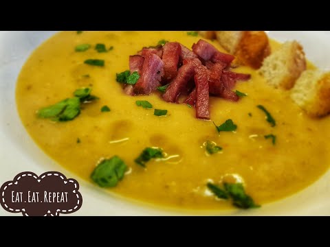 Vidéo: Soupe Aux Lentilles, Bacon Et Croûtons