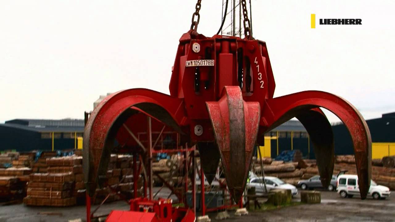 Video thumbnail: A mobile harbor crane unloading bulk cargo