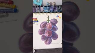 Drawing but ONLY using red, blue and yellow oil pastels 🍇 #arttutorial #fruitart #artprocess