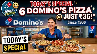 6 DOMINO'S PIZZAS for ₹36😋|dominos coupon code today|Domino's Pizza offer|dominos pizza offers today
