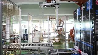 STEP Palletizing robot air conditioner external unit packing and palletizing working station