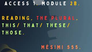 ACCESS 1. Module 2b. Reading, The plural, This/ That/ These/ those. Mësimi 555.
