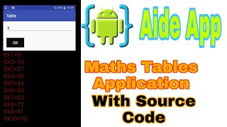 App Development | Maths Table Application  | Aide  Studio With  Source Code Part 1 | Short Video screenshot 3