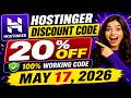 Hostinger Discount Code May 17, 2026 | 95% OFF + EXTRA 20% (100% Working TODAY)