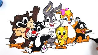 Coloring Pages Looney Tunes' Bugs Bunny, Daffy Duck, Road Runner, Sylvester & Tweety, lolabunny