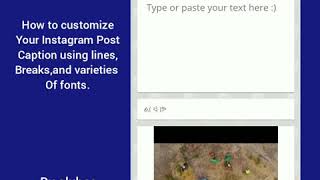 How to Customize your Instagram post Caption with lines,breaks and varieties of fonts. screenshot 5