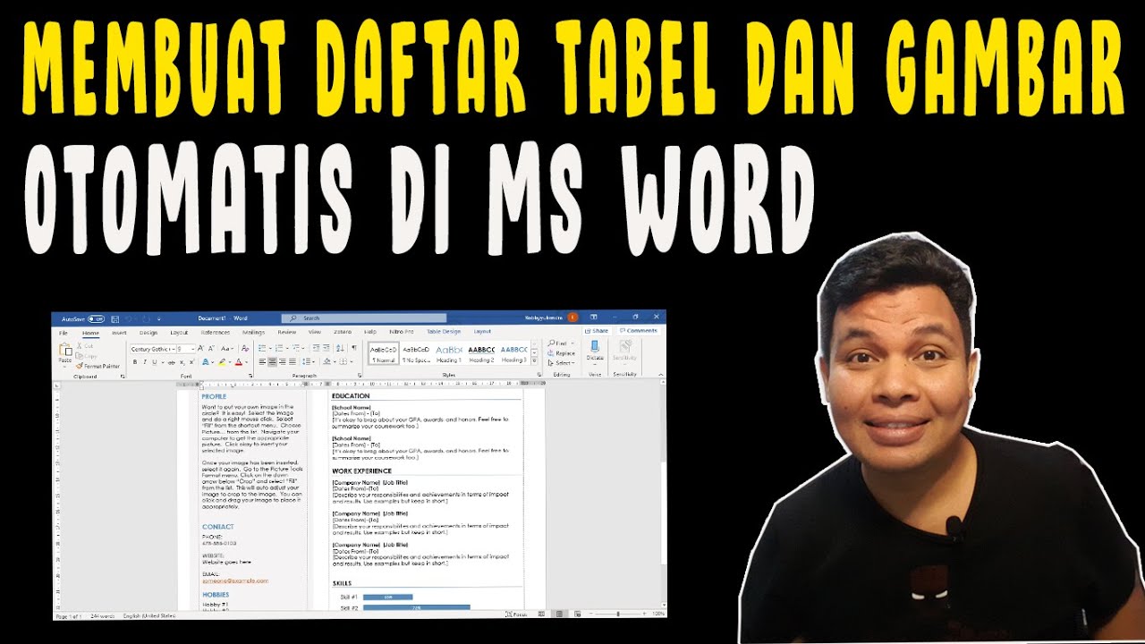 CARA MEMBUAT DAFTAR GAMBAR DAN DAFTAR TABEL DI MS WORD - YouTube