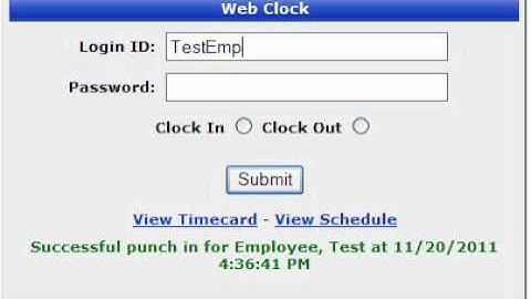 WebClock: Clockin in and out