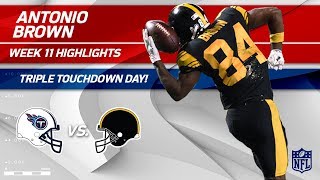 Antonio Brown Is Unstoppable W 10 Grabs, 3 Tds & 144 Yards Ans Vs. Steelers Wk 11 Player Hls