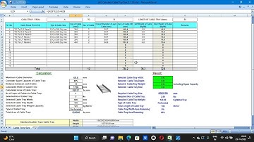 How to Calculate & Select Size of Cable Tray by using Microsoft Excel Tool in Hindi
