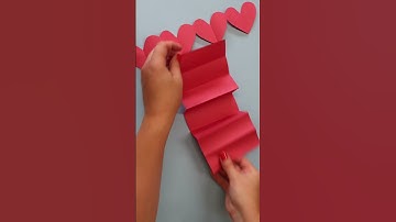 How to Make a Heart Paper Chain | DIY Paper Heart Garland #shorts #hearts #papercrafts