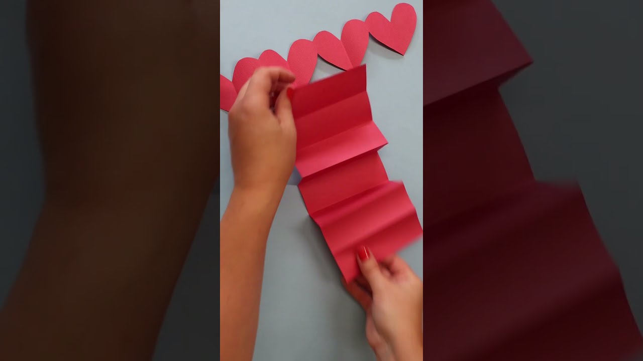 How to Make a Heart Paper Chain | DIY Paper Heart Garland #shorts #hearts #papercrafts
