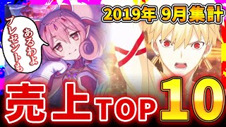 【スマホゲーム】ゲームアプリ売上ランキングベスト10！！【2019年9月集計】