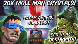 20x 5 & 6 Star Mole Man Crystal Opening! - Early Access Bundles - Marvel Contest of Champions