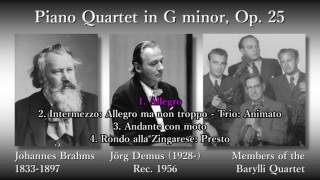 Brahms: Piano Quartet No. 1, BarylliQ & Demus (1956) ブラームス