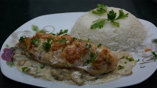 دجاج استراجانوف بالكريمة والماشروم| Chicken Stroganoff