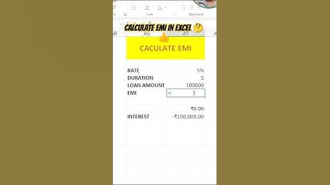 calculate emi in excel 😱👆#excel#exceltips#exceltraining#data