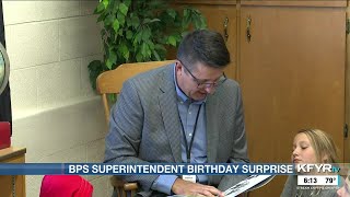 Bismarck Public Schools superintendent gets a special birthday surprise at Highland Acres