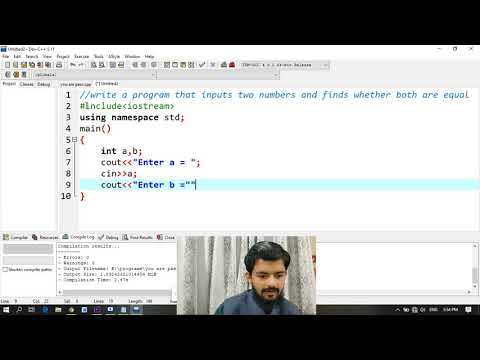 Write program that reads two integers, if they are equal then display a message number a equal.