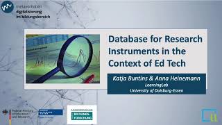 Screencast: Database for Research Instruments in the Context of Ed Tech