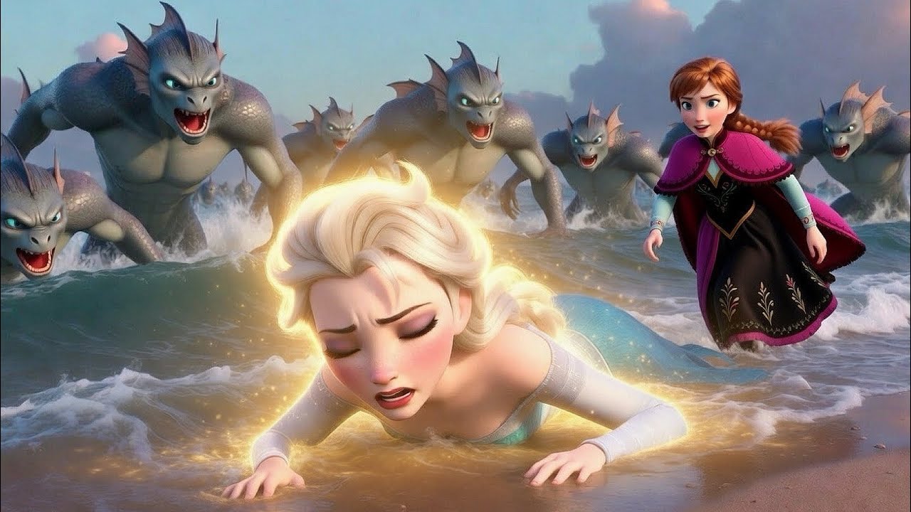 When Elsa Fell..Anna Brought An Army ✨ Sea Monster Battle With Ice Queen ❄️ Disney Frozen Story Song