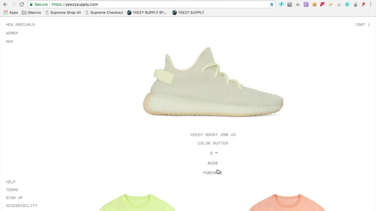 yeezy supply cart link