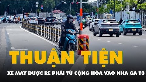 Đường thông thoáng khi xe máy được rẽ trái từ đường Cộng Hòa vào nhà ga T3 sân bay Tân Sơn Nhất