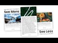 See More/See Less Function For Multiple Paragraph/Text Contents On A Website - HTML CSS & Javascript