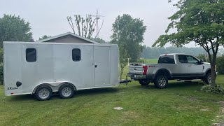 7x16 Cargo Trailer Camper Conversion tour DIY TOY HAULER