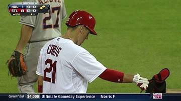 HOU@STL: Craig scores Carpenter with RBI single