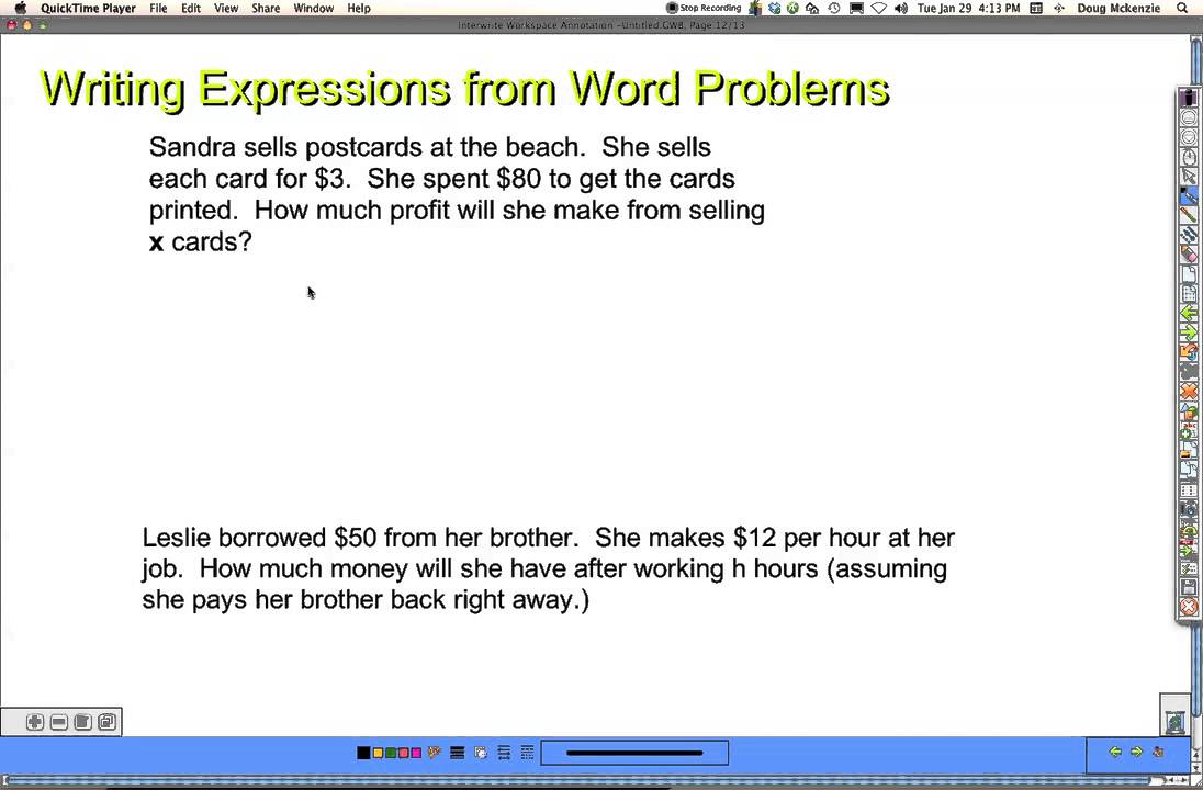 Word Problems 1 - Write the expression - Grade 7 - YouTube