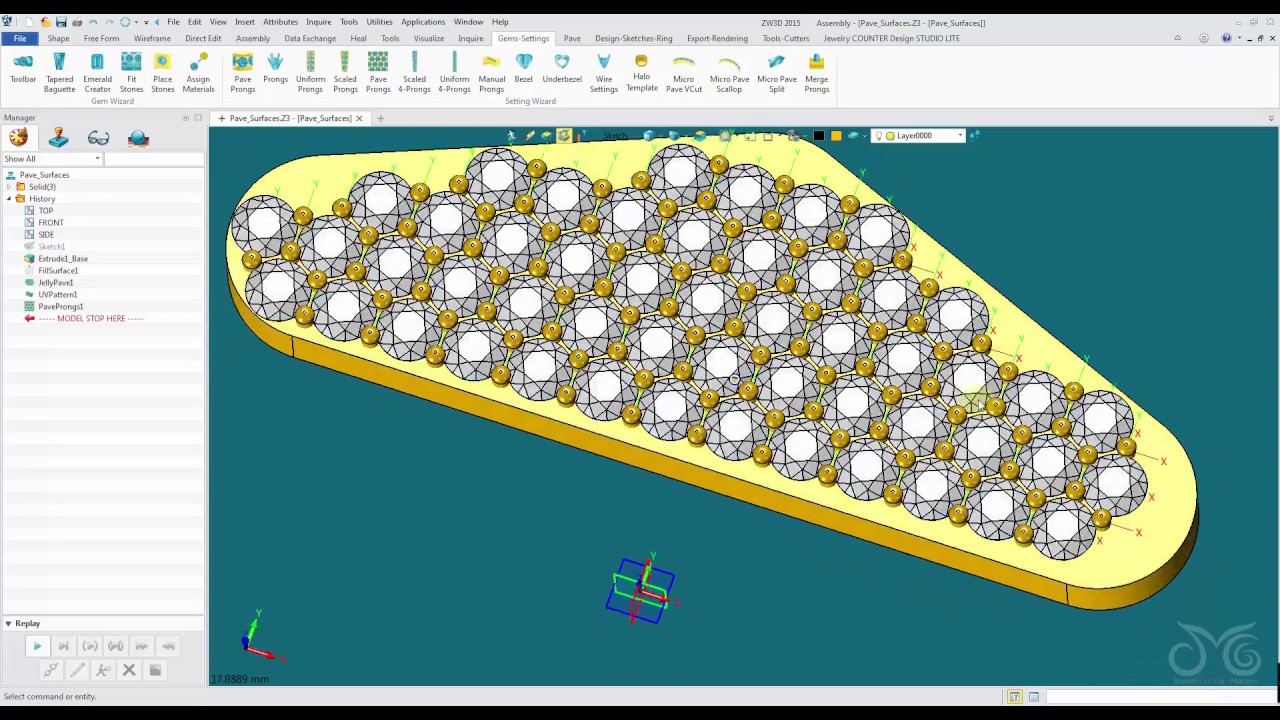 [Jewelry CAD Dream] Lesson 9.2 - Pave Surfaces - YouTube