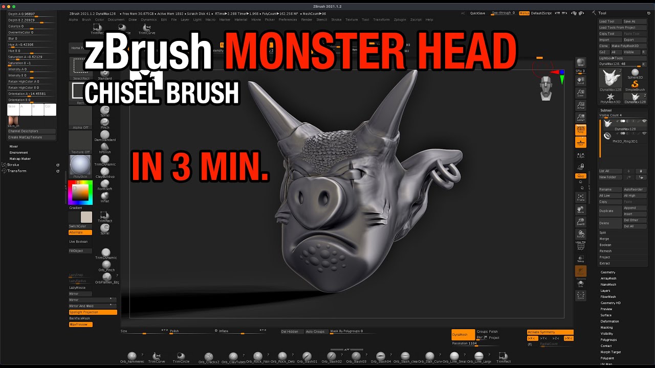 zbrush create chisel brush