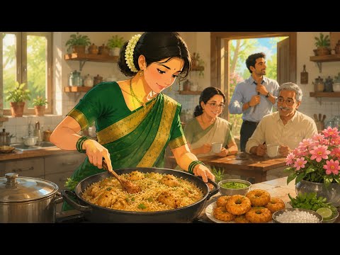 Beautiful Indian Family Morning Routine | Chicken Biryani Home Cleaning & Family Vlog | Ghibli Style