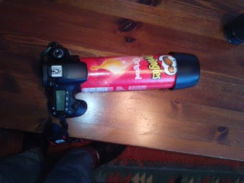 DIY macro extension tube for DSLR camera with a pringles can