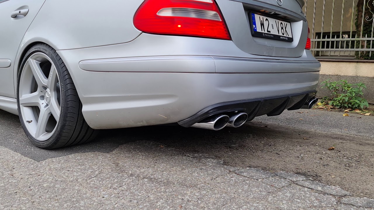 E55 AMG m113K decatted, custom 3 inch pipe, x pipe, gutted mufflers