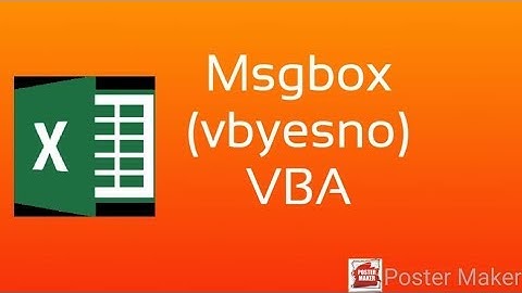 การเขียน msgbox (vbYesNo) ด้วย excel vba
