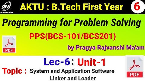 Lec-6 I Unit-1 Introduction to Components of Computer System I PPS I by Pragya Rajvanshi Ma