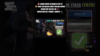 GTA V How to Fix Native UI Error 2025 #shorts #gta