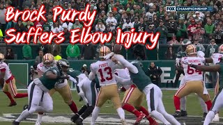 BROCK PURDY SUFFERS INJURY IN NFC TITLE GAME